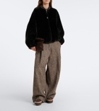 Mou Shearling-lined suede clogs