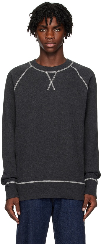 Photo: Sunspel Gray Contrast Stitching Sweatshirt