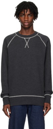 Sunspel Gray Contrast Stitching Sweatshirt