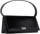 MACH & MACH Black Crystal Bow Baguette Bag
