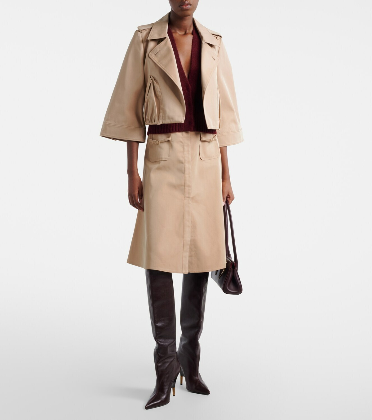 Dorothee Schumacher Luxury Layer cropped cotton-blend jacket