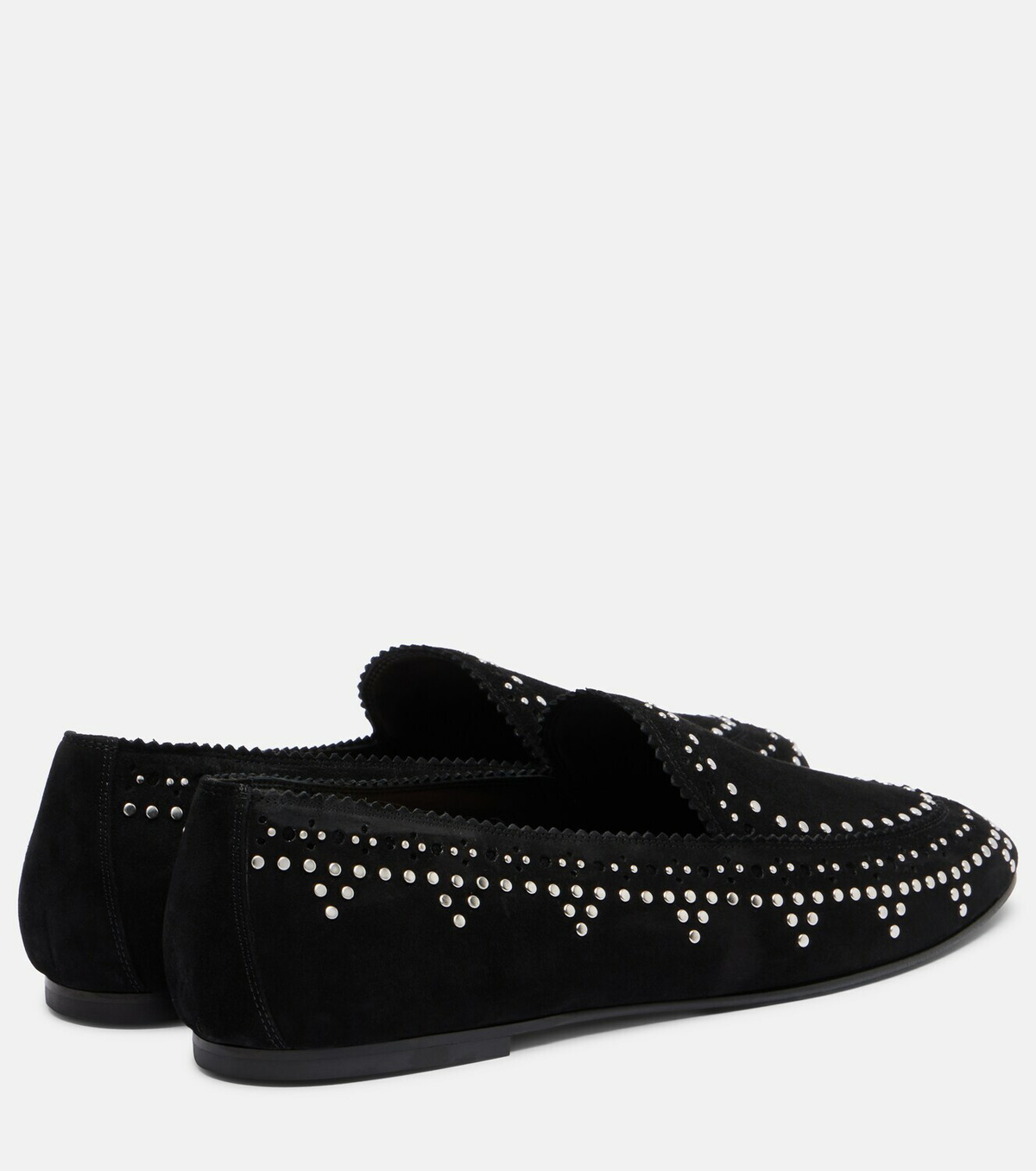 Aquazzura Skye embellished suede loafers