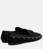 Aquazzura Skye embellished suede loafers