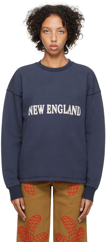 Photo: Bode Navy 'New England' Sweatshirt