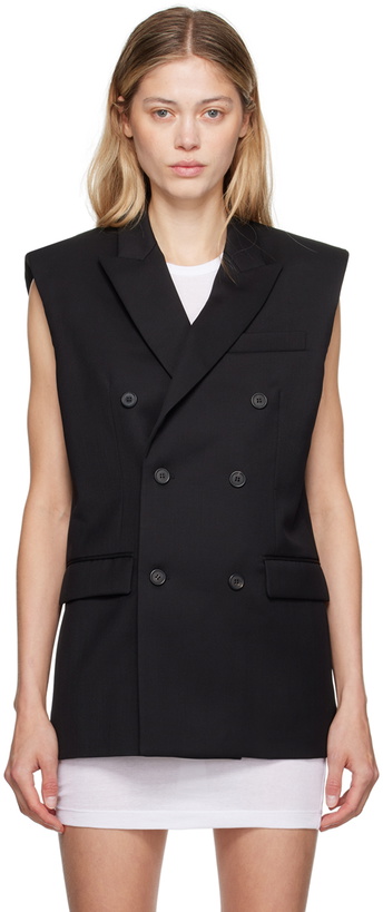 Photo: WARDROBE.NYC Black Double-Breasted Vest