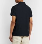 Loro Piana - Contrast-Tipped Stretch-Cotton Piqué Polo Shirt - Blue