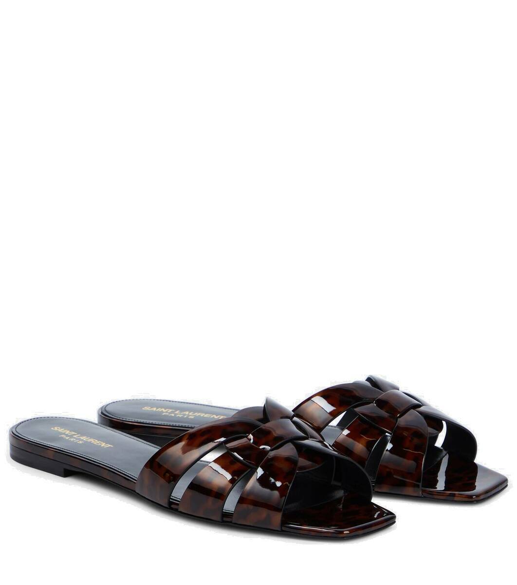 【Saint Laurent】TRIBUTE 05 FLAT S◆571952B8I00 Saint Laurent Tribute 05 leopard-print leather flats Saint