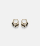 Sydney Evan 14kt gold (585/1000) hoop earrings with onyx and diamonds