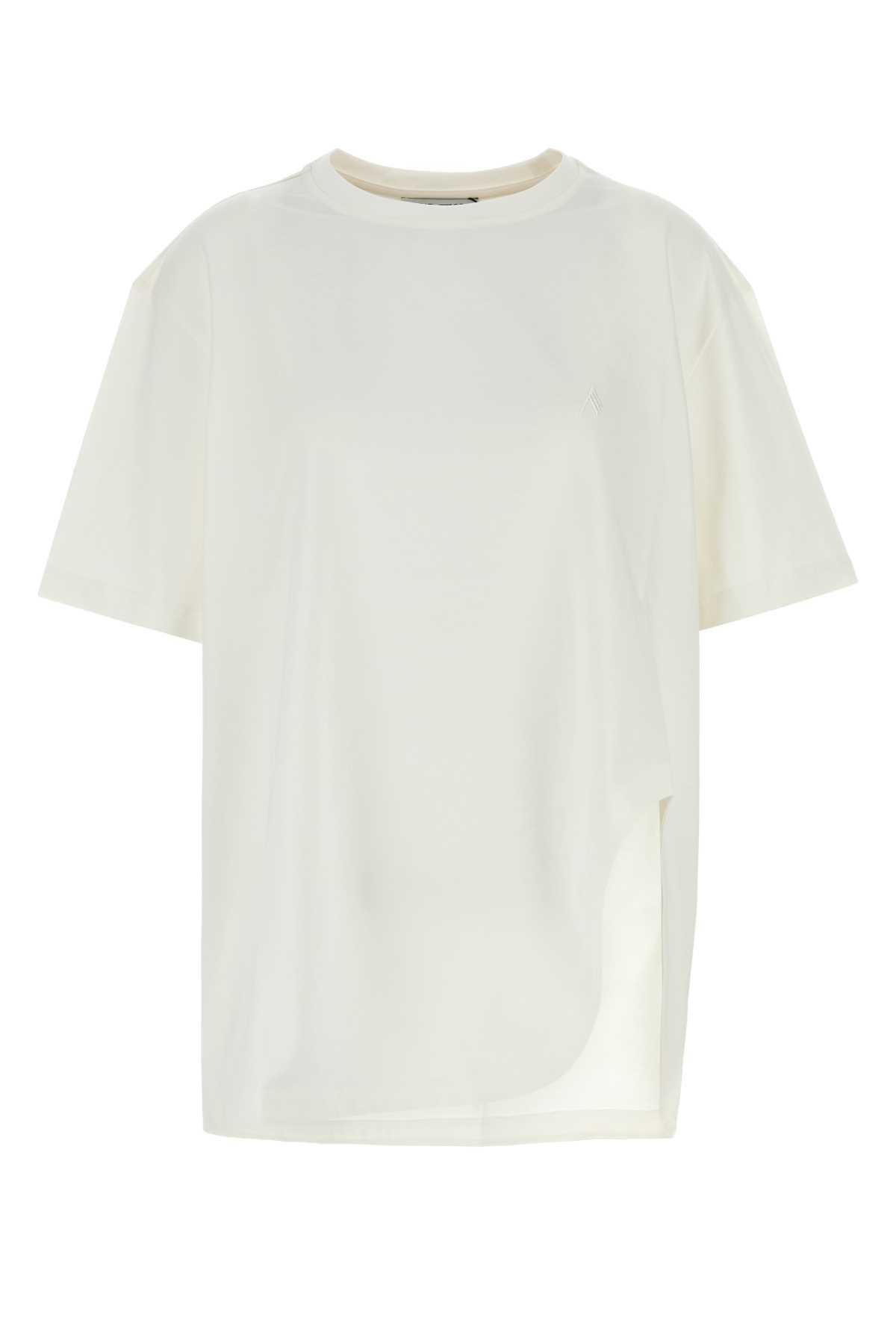 The Attico Logo-embroidered Cotton T-shirt White The Attico