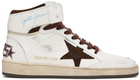 Golden Goose White & Brown Sky-Star Sneakers