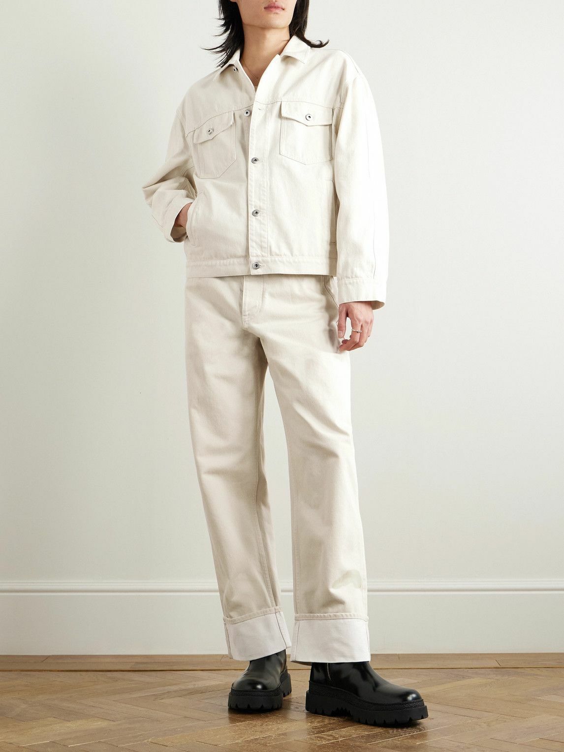 ジャケット BOTTEGA VENETA BEIGE COTTON DENIM JACKET Bottega Veneta - Stone-Washed Denim Jacket - Neutrals
