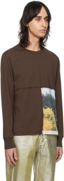 Eckhaus Latta Brown Lapped Long Sleeve T-Shirt