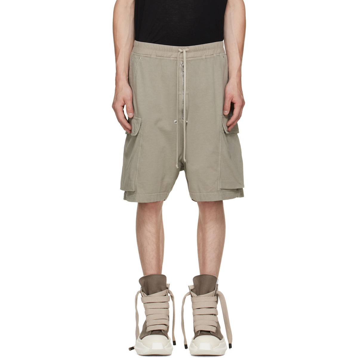 Rick Owens DRKSHDW Taupe Tower Cargobela Shorts