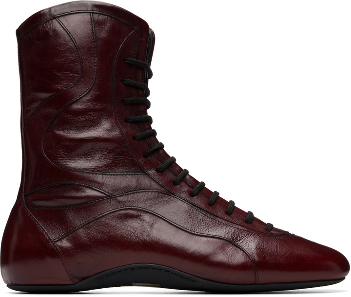 Photo: Dries Van Noten Red Leather High Top Sneakers