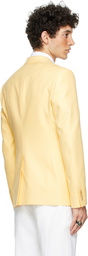 Alexander McQueen Yellow Cotton '70s Peak Rever Blazer