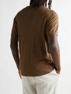 Officine Générale - Slub Stretch-Linen T-Shirt - Brown