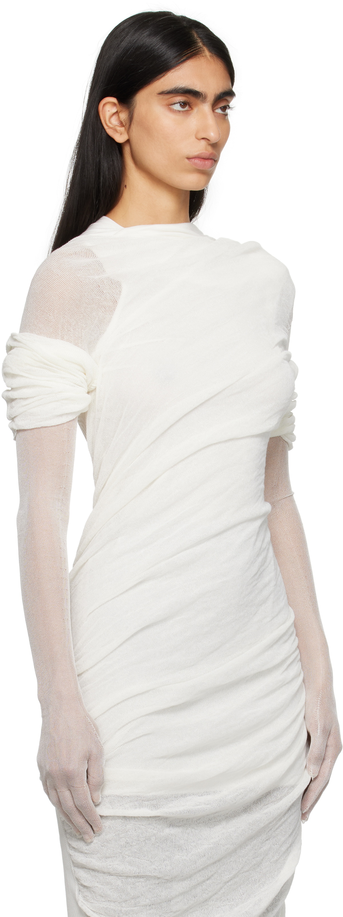 KHAITE White Rouen Gloves
