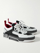 Christian Louboutin - Astroloubi Spiked Leather and Mesh Sneakers - White