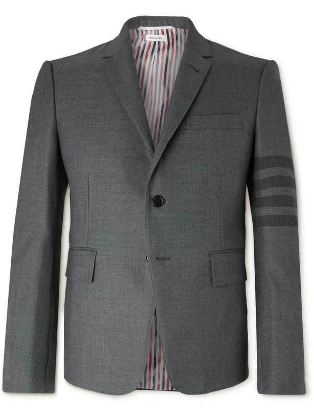 Photo: Thom Browne - Slim-Fit Striped Wool-Blend Blazer - Gray