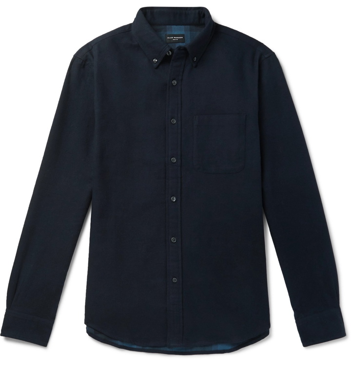 Photo: Club Monaco - Button-Down Collar Double-Faced Cotton-Flannel Shirt - Blue