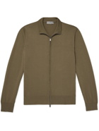 CANALI - Cotton Zip-Up Sweater - Green