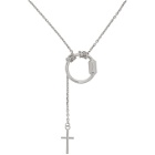 Givenchy Silver Long Cross Ring Necklace