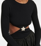 Valentino Embellished cut-out bodysuit