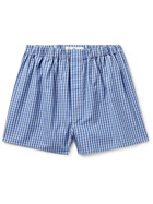 Turnbull & Asser - Checked Cotton Boxer Shorts - Blue