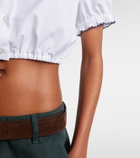 Miu Miu Scalloped cotton poplin crop top