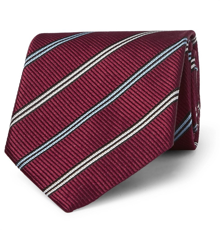 Photo: Ermenegildo Zegna - 8cm Striped Silk Tie - Red
