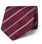 Ermenegildo Zegna - 8cm Striped Silk Tie - Red