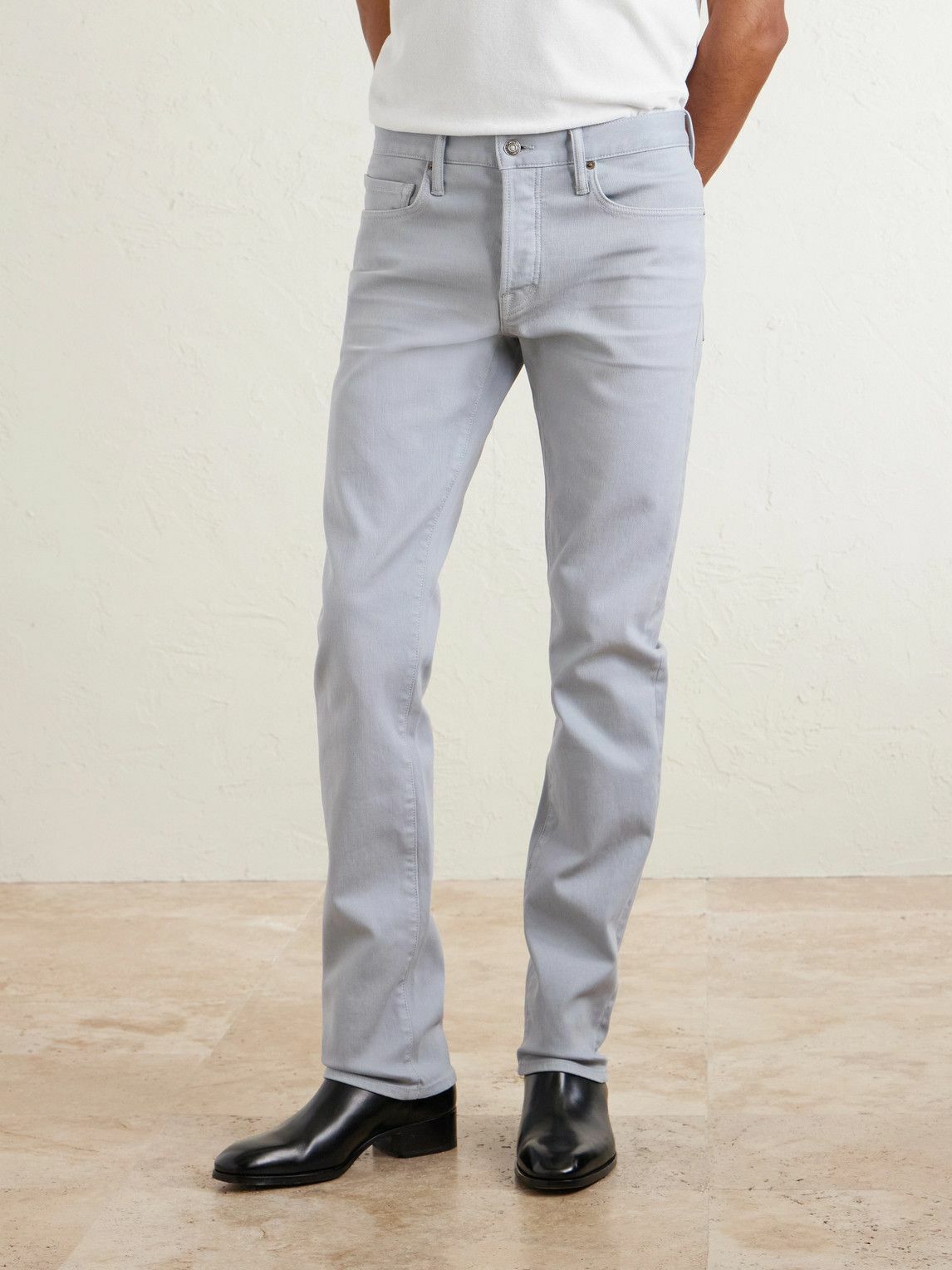 TOM FORD - Slim-Fit Straight-Leg Cotton-Blend Trousers - Blue