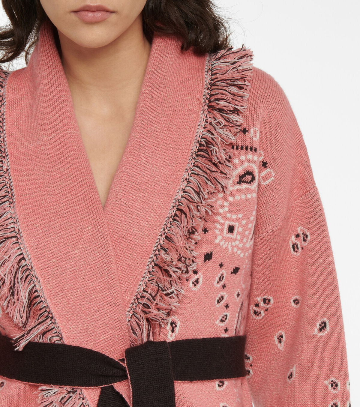 Alanui - Bandana cashmere and linen cardigan Alanui