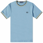 Fred Perry Men's Twin Tipped T-Shirt in Ash Blue