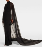 Ralph Lauren Collection Tilly caped jersey gown