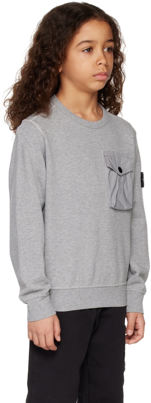 Stone Island Junior Kids Gray Crewneck Sweatshirt