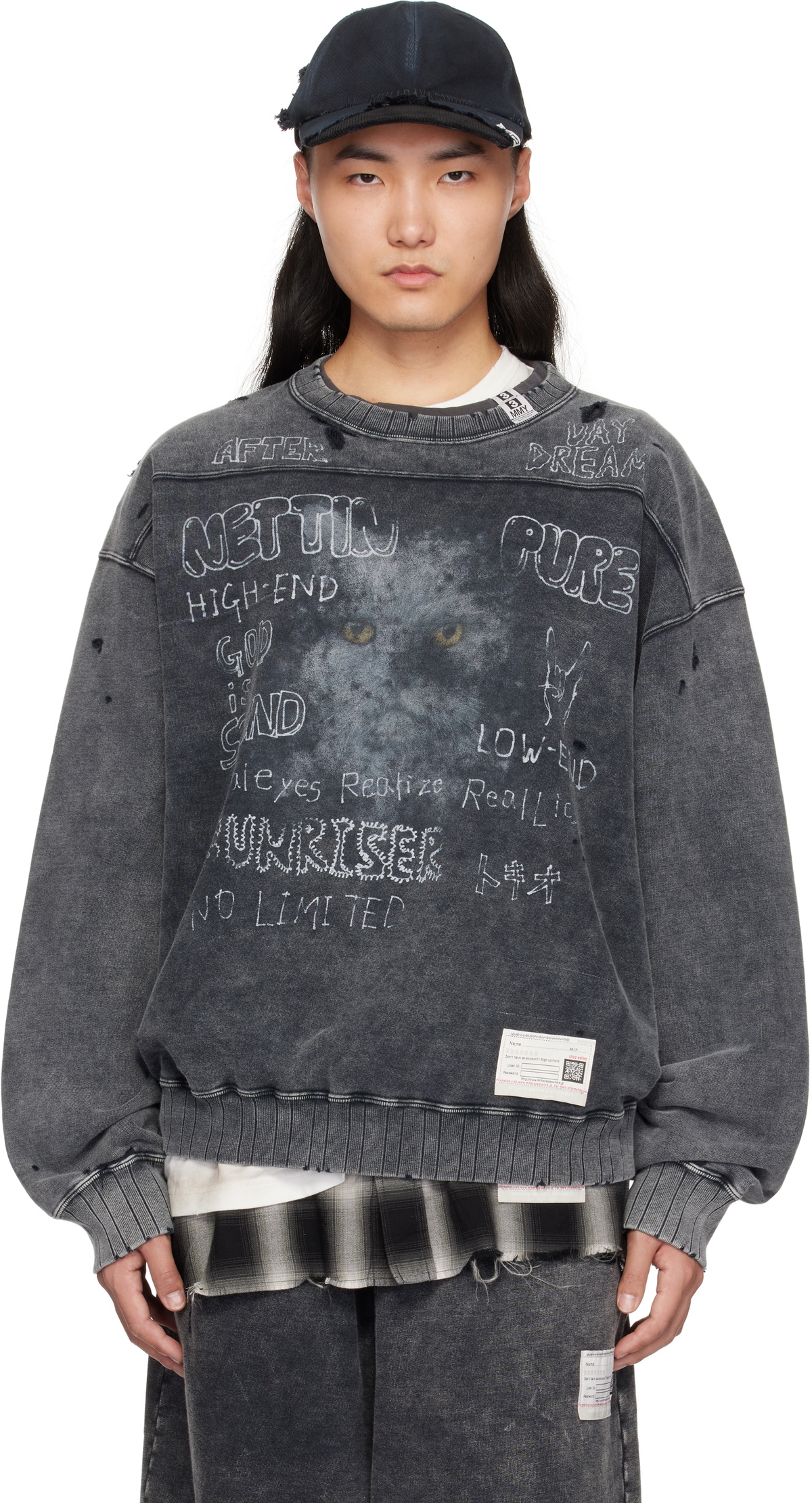 mqyo様 Maison MIHARA YASUHIRO Gray Distressed Sweatshirt Maison