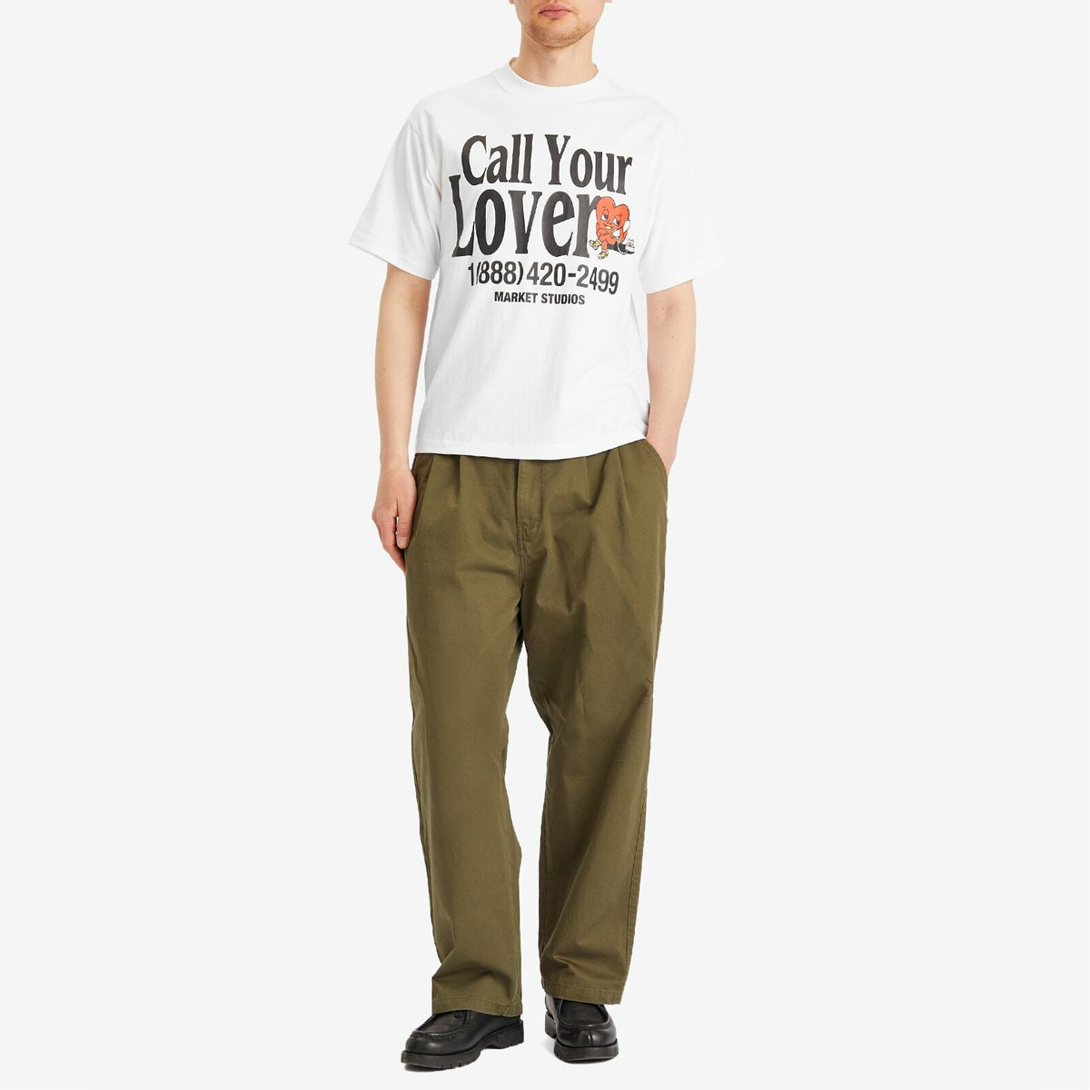 MARKET Men's Call My Lover T-Shirt in White