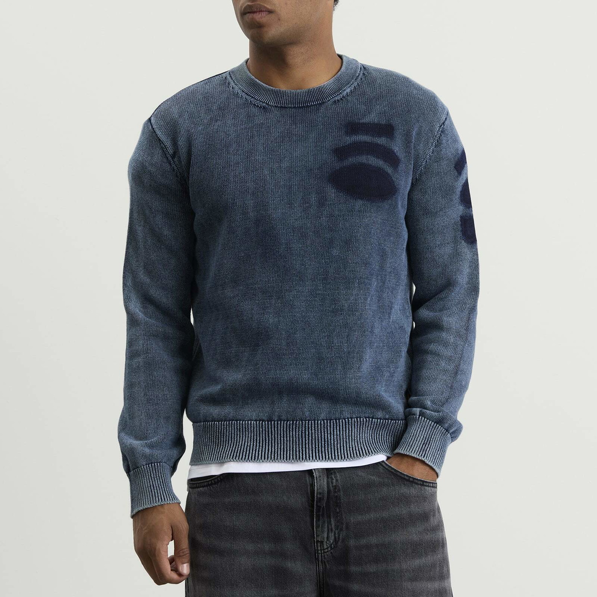 Diesel Men's 7G Patches Knit Jumper in Peacoat