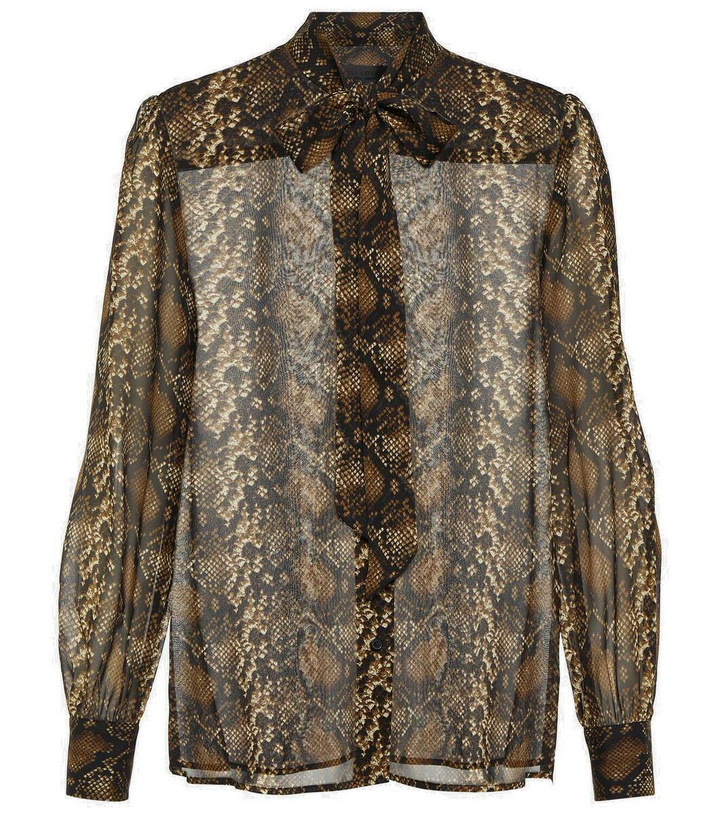 Photo: Nili Lotan Carina snake-effect printed silk blouse