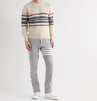 THOM BROWNE - Slim-Fit Striped Wool and Mohair-Blend Sweater - White