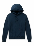 Noah - Logo-Embroidered Cotton-Jersey Hoodie - Blue