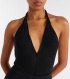 The Attico Crêpe and tulle midi dress