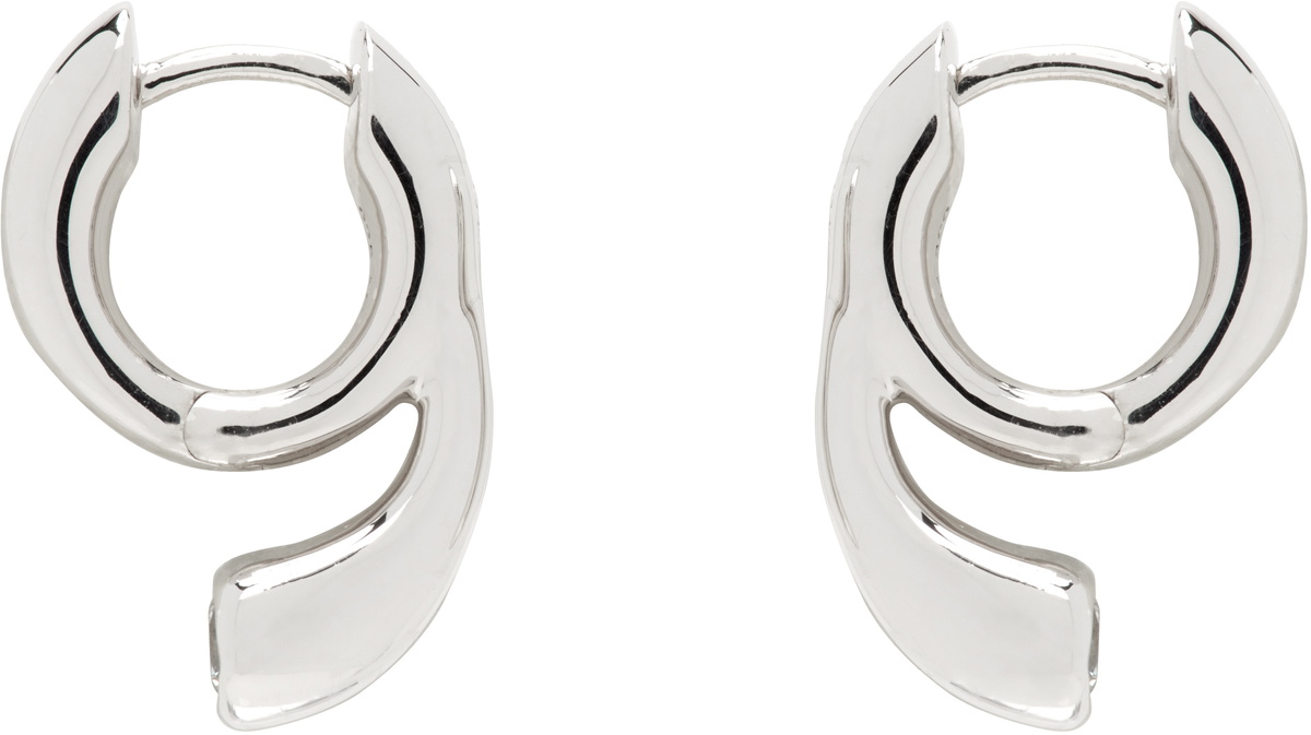 Maria Black Silver Mermaid Pool Huggie Earrings