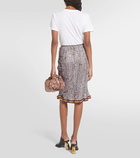 Dries Van Noten Silk voile midi skirt