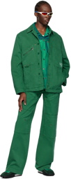 Marine Serre Green Workwear G. Dye Pants