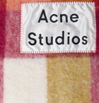 Acne Studios - Vally Fringed Logo-Appliquéd Checked Knitted Blanket - Multi