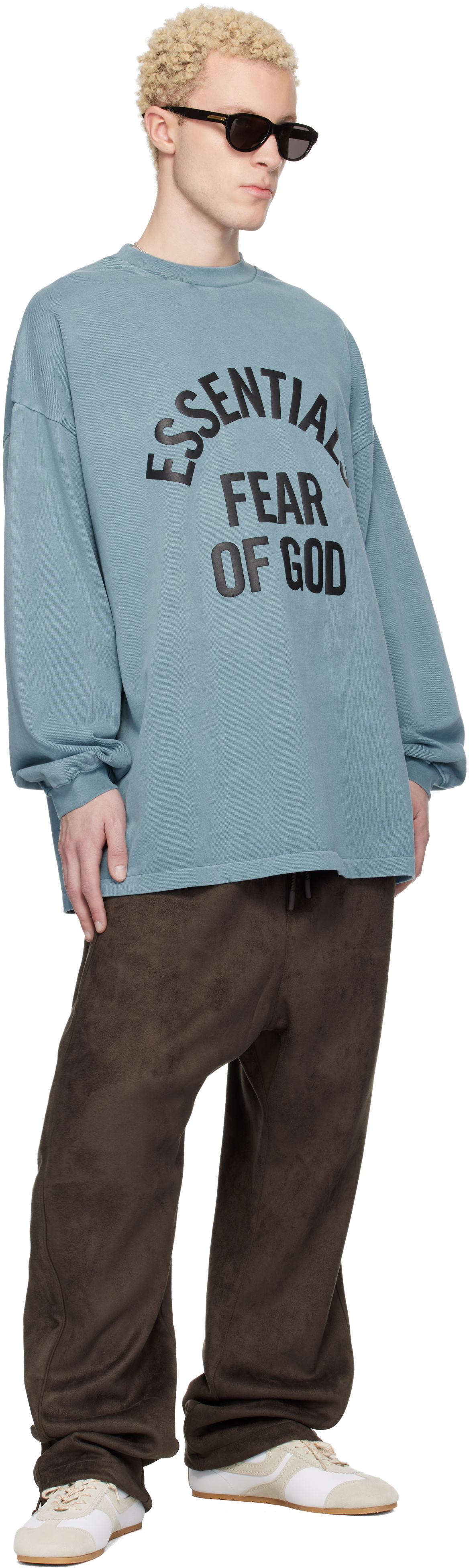 Fear of God ESSENTIALS Blue Campus 90s Long Sleeve T-shirt