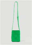 Intreccio Phone Pouch Crossbody Bag in Green