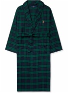 Polo Ralph Lauren - Logo-Embroidered Checked Cotton-Flannel Robe - Green